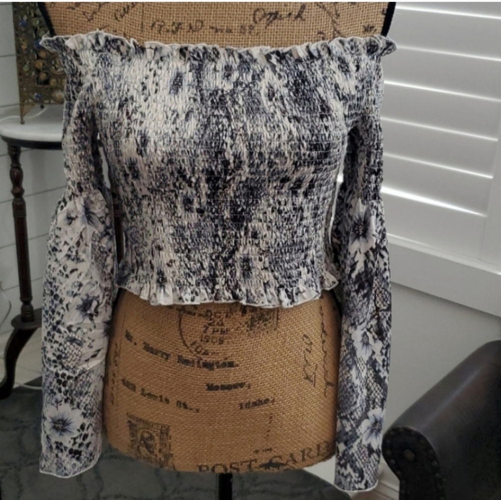 She + Sky Smocked Top